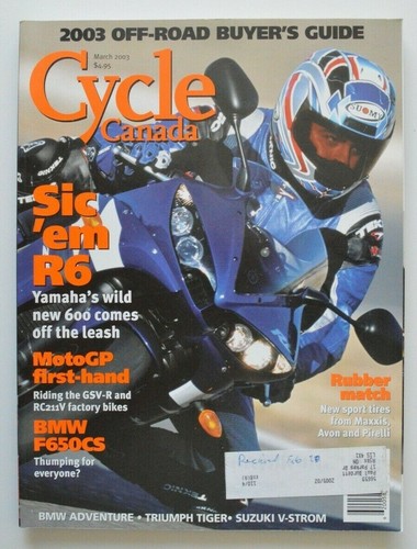 Cycle canada march 2003 - march, yamaha